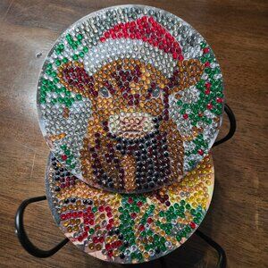 Christmas Cow Coaster Set